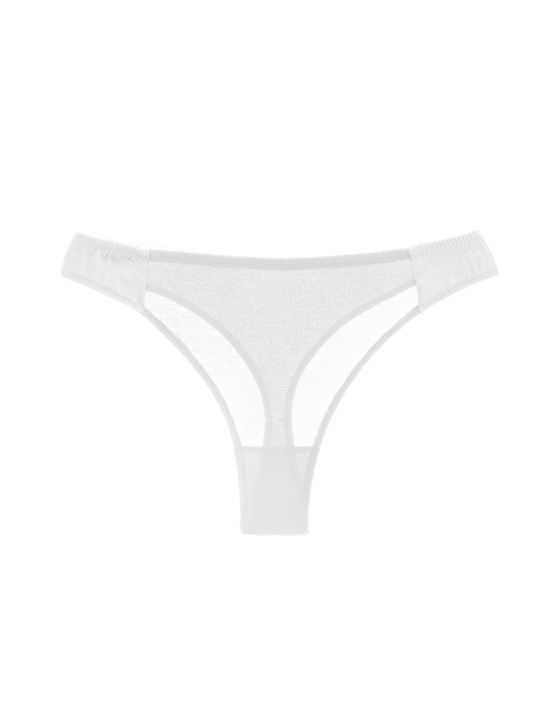 White Cotton and Silk thong