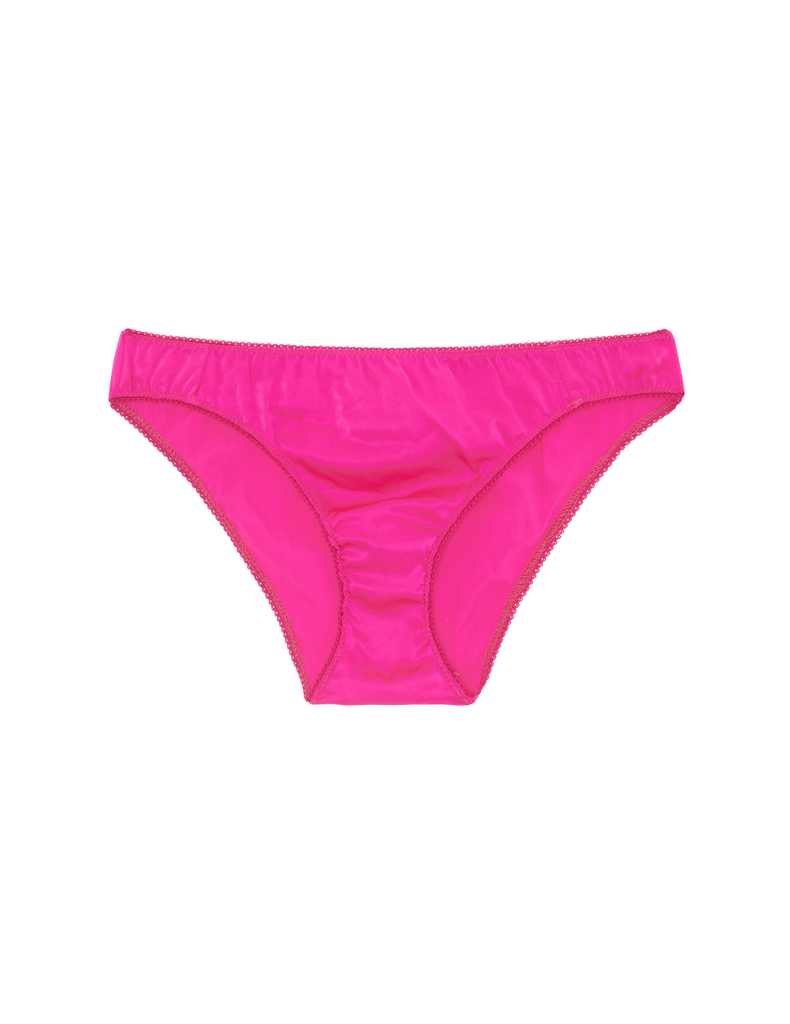 Flat of pink silk panty