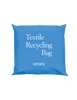 Flat of blue textile recycling bag