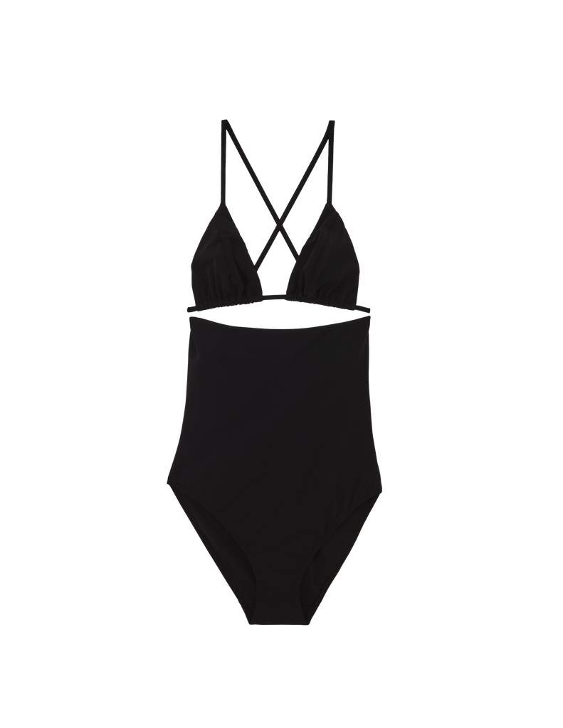Black One piece string swimsuit