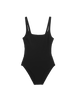 flat lay image of natalie one piece in black