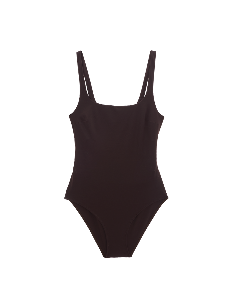 flat lay image of natalie one piece in walnut 