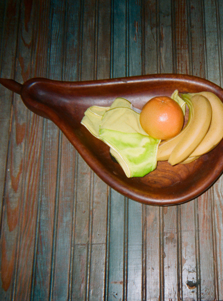 Fruit bowl, light green panty with contrast panel