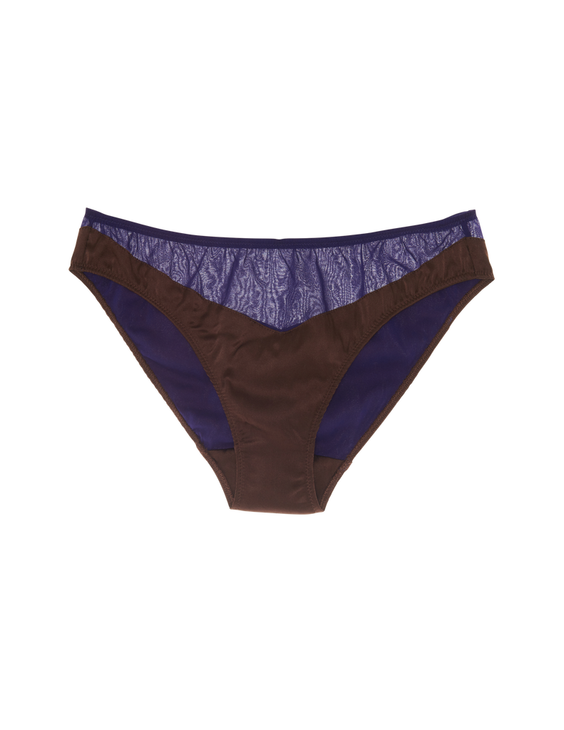 a blue and brown silk panty by Araks