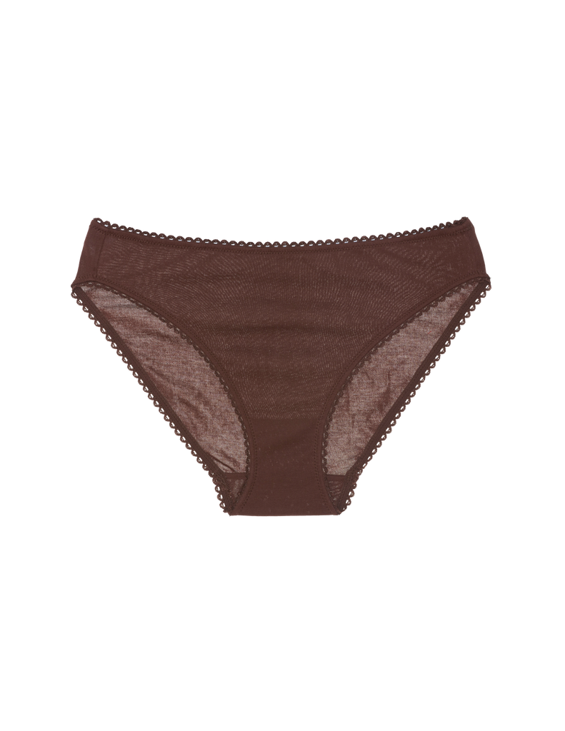 brown cotton panty with brown trim