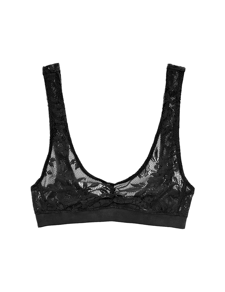 black lace bra with elastic on bottom by Araks