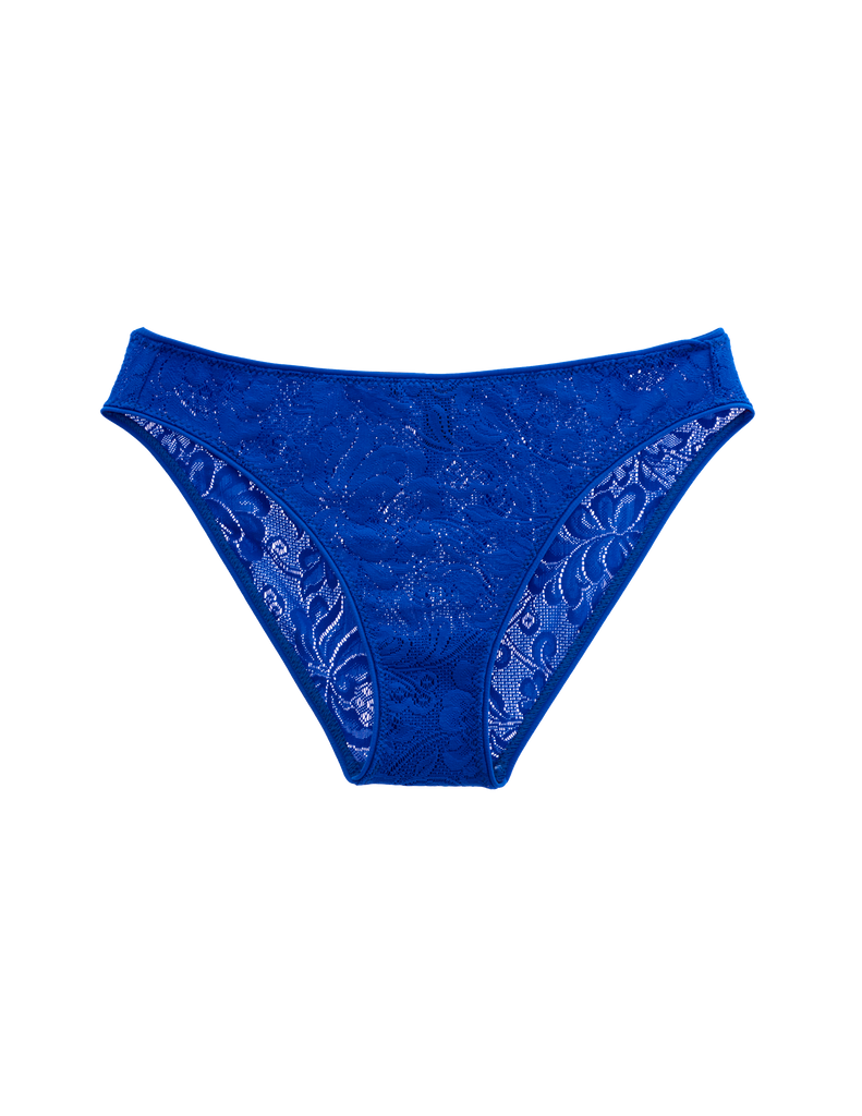 flat of blue lace panty