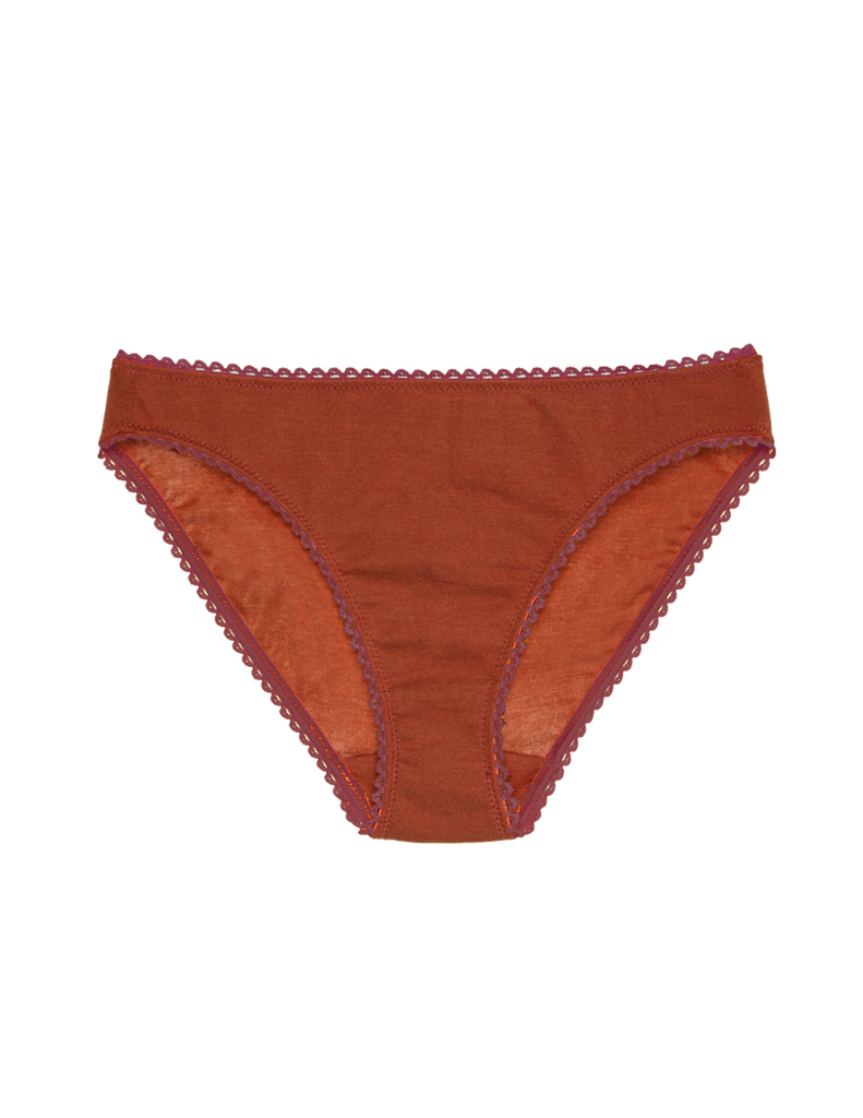 a brown cotton panty with trim by Araks