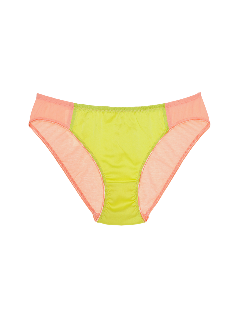 pink cotton panty with green silk insert by Araks