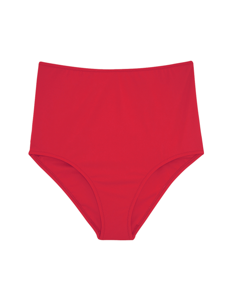 Red high-waisted bikini bottom by Araks