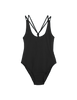 black one piece with knotted back