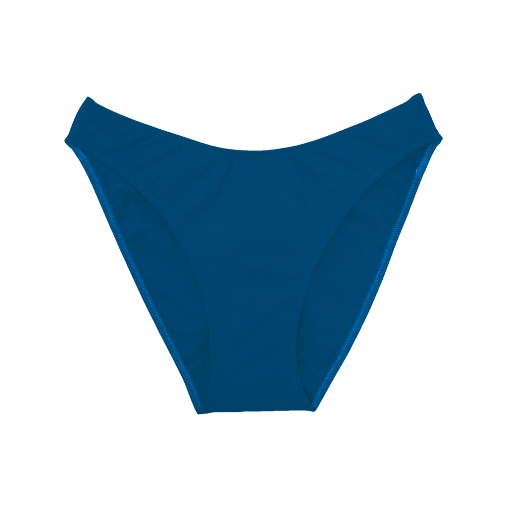 Blue mid-rise bikini bottom  