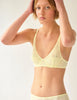 detail of yellow lace bra