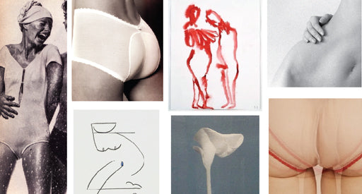 Images of underwear and line drawings of women.