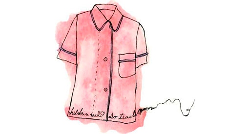 Sketch of a pink button down