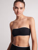 3/4 image on model of black bandeau swim top