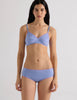The araks organic cotton antonia bralette and josephine hipster in rococo blue