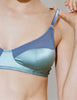 Model wearing Araks Willow bralette in Aegean blue