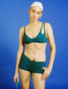 A model in the araks elias bikini top and polly short in fern green