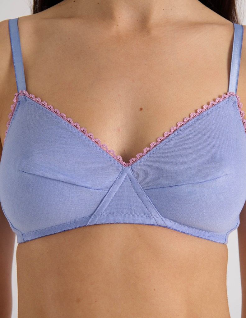 The araks organic cotton antonia bralette in rococo blue