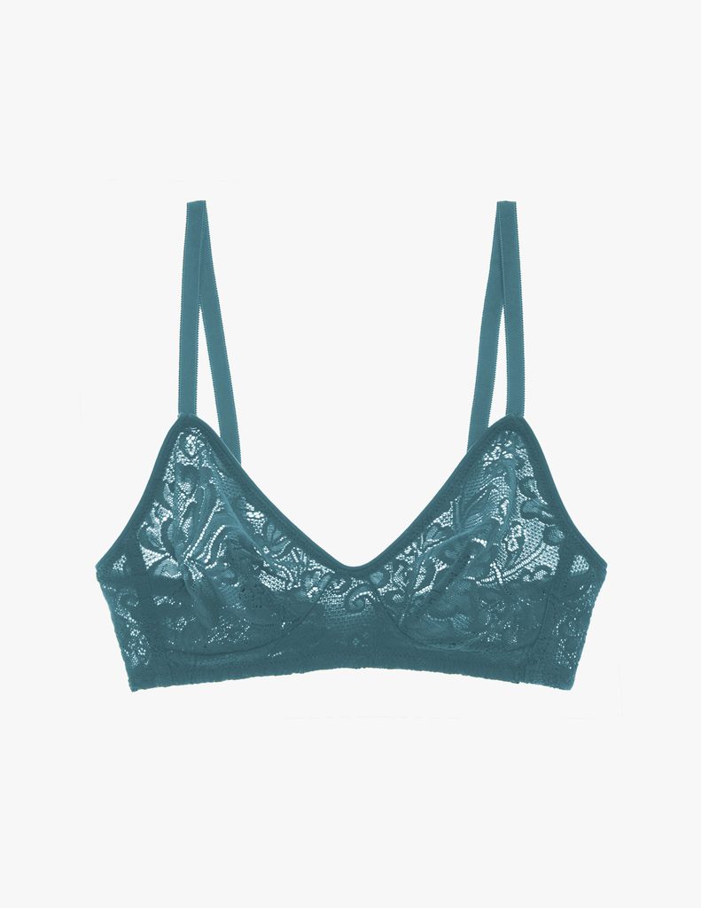 Araks tamara bralette in the shade heron, cut in our french lace. 