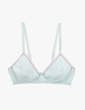 The araks 100% organic cotton antonia bralette in fondant blue