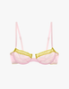 The Araks cotton crepe chloe underwire bra in confection pink with chartreuse lace trim