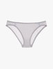 The Araks cotton crepe harriet panty in mist grey with blue silk trim