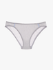 The Araks cotton crepe harriet panty in mist grey with blue silk trim