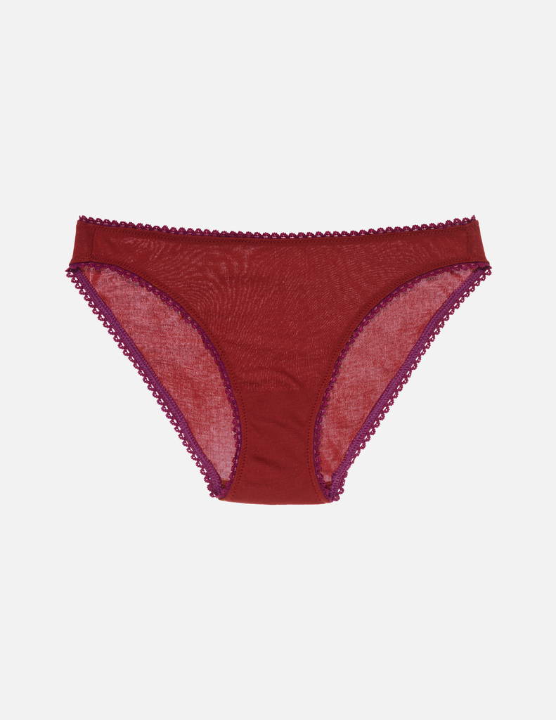 The araks organic cotton isabella panty in clay red
