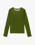 Araks Sabine long sleeve top in Moss on an off-white background