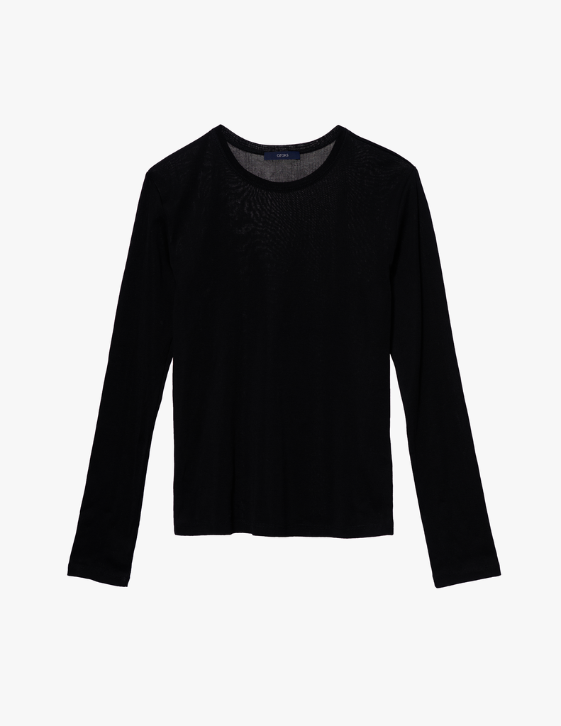The araks organic cotton sabine long sleeve shirt in black