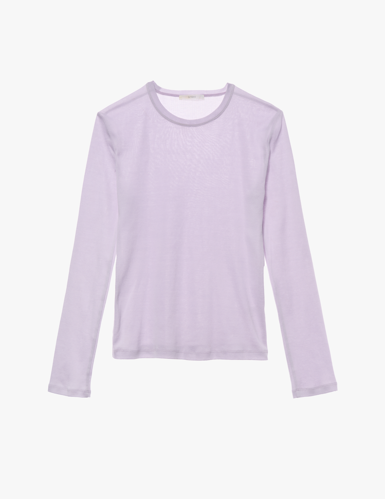 the araks organic cotton sabine long sleeve in fairy lavender
