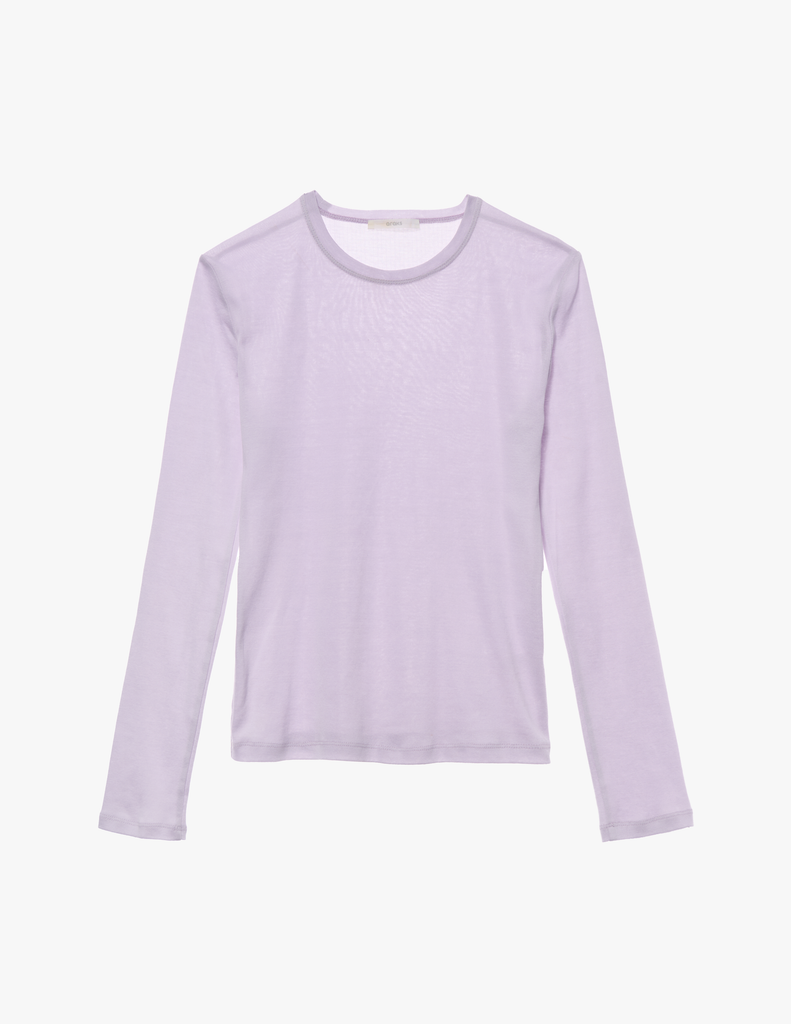 the araks organic cotton sabine long sleeve in fairy lavender