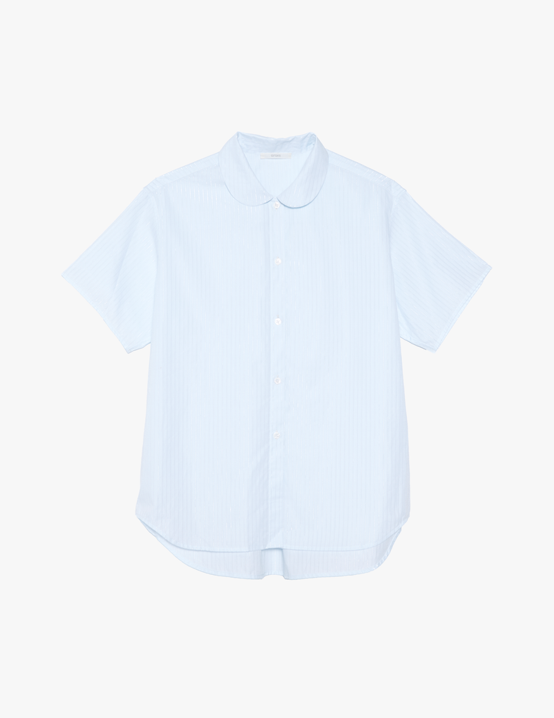 Samira Pajama Top Silver Lurex Stripe