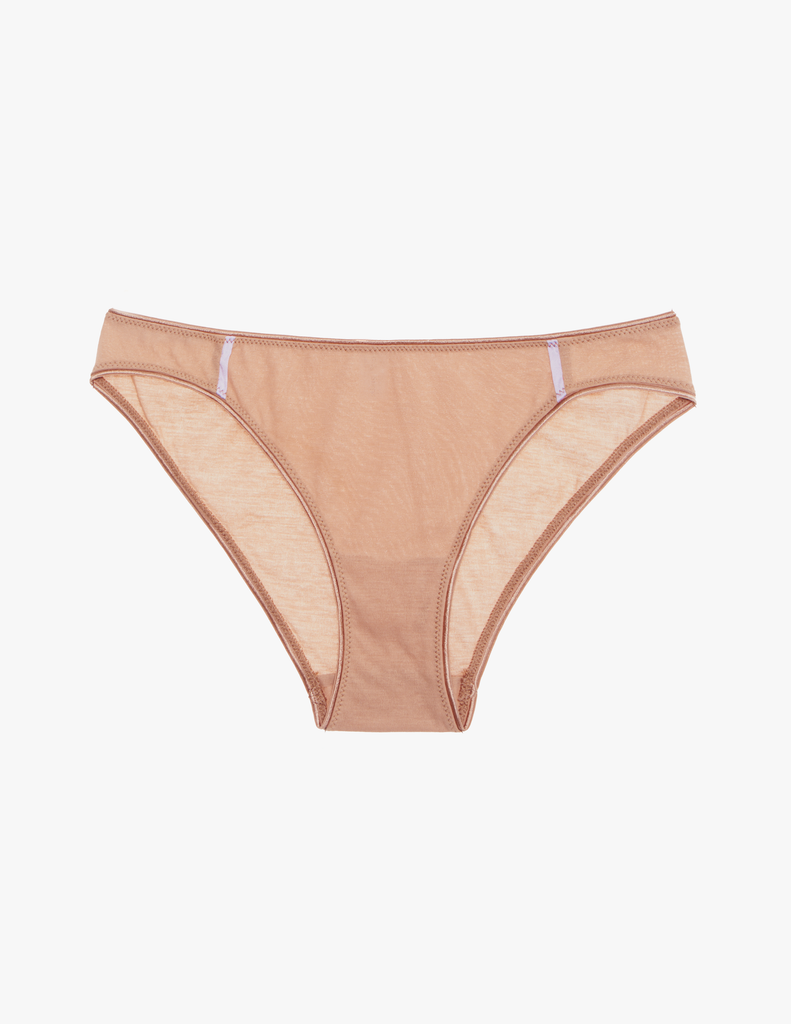 The araks cotton and silk harriet panty in brulee brown