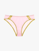 The araks cotton crepe lost in translation sofia coppola sonja panty in confection pink with chartreuse lace trim