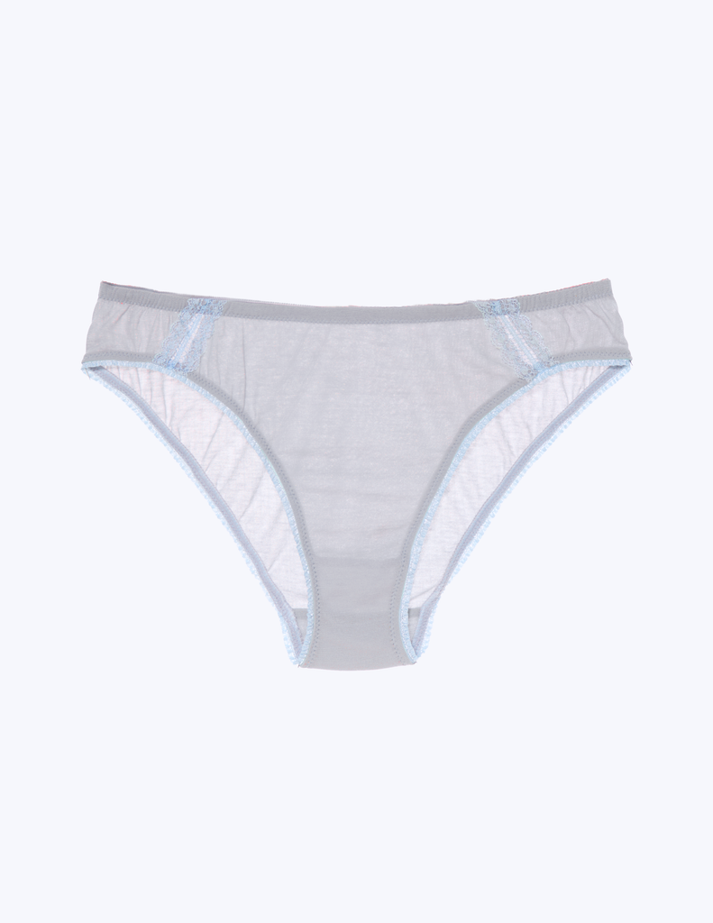 the araks cotton crepe sonja panty lost in translation with blue lace trim