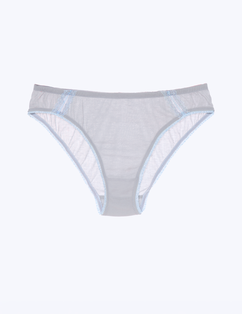 the araks cotton crepe sonja panty lost in translation with blue lace trim