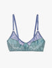 Araks Willow bralette in Aegen blue on a off white background