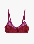 the araks silk and cotton crepe willow bralette in cranberry red