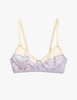 The araks cotton willow bralette in tulle purple with cream cotton crepe
