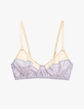 The araks cotton willow bralette in tulle purple with cream cotton crepe