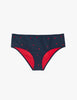 Araks Ezra hipster bikini bottom in navy with red polka dots