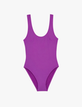 Purple swimsuit on a light purple background