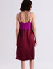 Model wearing Araks Ingrid slip in garnet