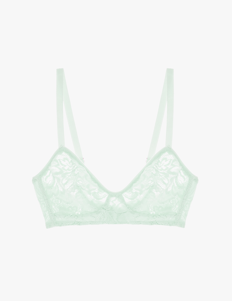 The araks french lace tamara bralette in caledonia green