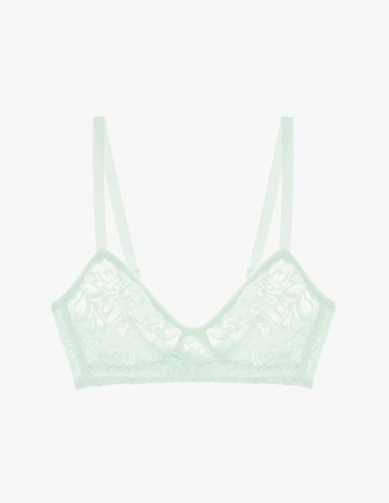 The araks french lace tamara bralette in caledonia green