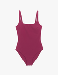 Purple Araks Natalie swimsuit with thin straps on a white background