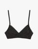 black wireless organic cotton bralette with black trim by Araks